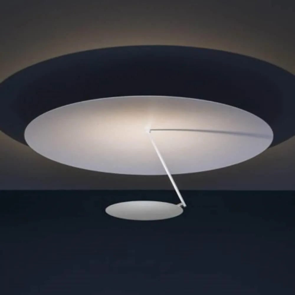 White iron art chandelier ceiling lamp with warm LED light