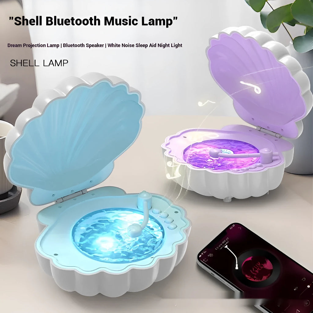 Retro vinyl record player shell lamp in Paris purple colour with Bluetooth speaker and lighting functions