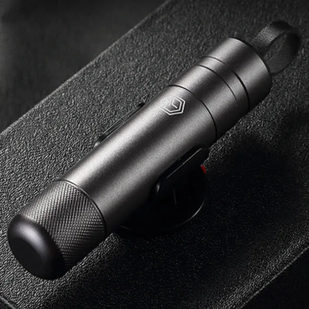 Gun grey car safety hammer with window breaker and seatbelt cutter on aluminium alloy body