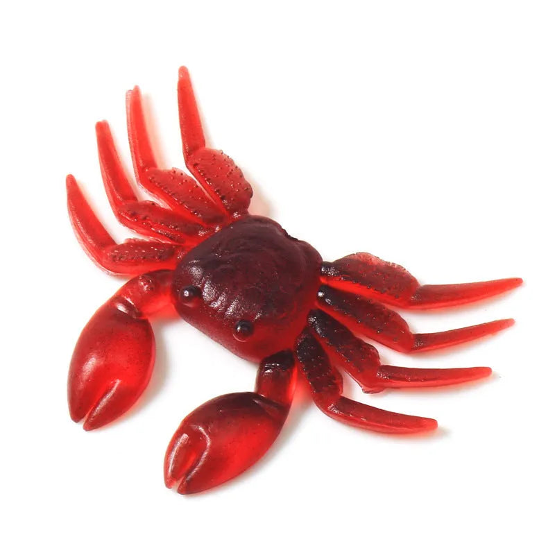 PVC software crab bait fishing lure measuring 8cm in red crab and brown crab specifications