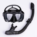 Snorkeling set with adult diving mask and breathing tube in liquid silicone PC, multiple colours available