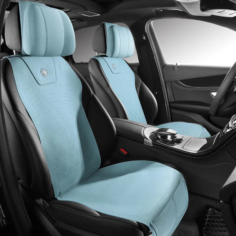Ultra-thin fur car seat cushion with gradient hole positioning in six colour options