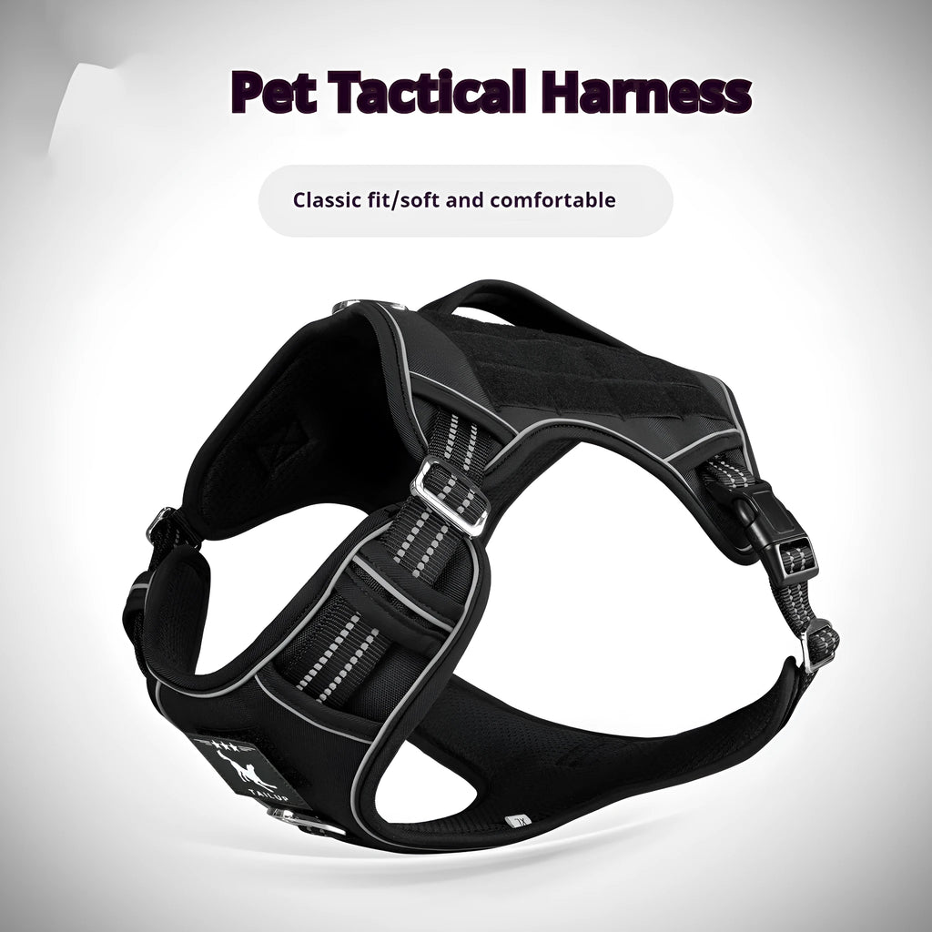 Tactical oxford cloth chest strap harness for a working dog in olive green colour