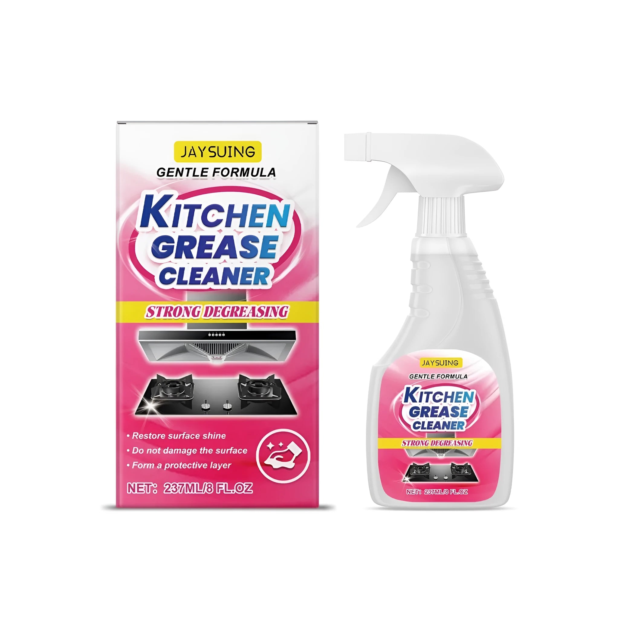 237ml spray bottle of kitchen grease cleaner for stovetops and cooker hoods.