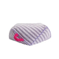 Striped soft velvet pet bed with removable cover in orange, purple or yellow for dogs and cats