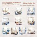 Window Story Series retro decorative journal stickers set showing six printed design colourways.