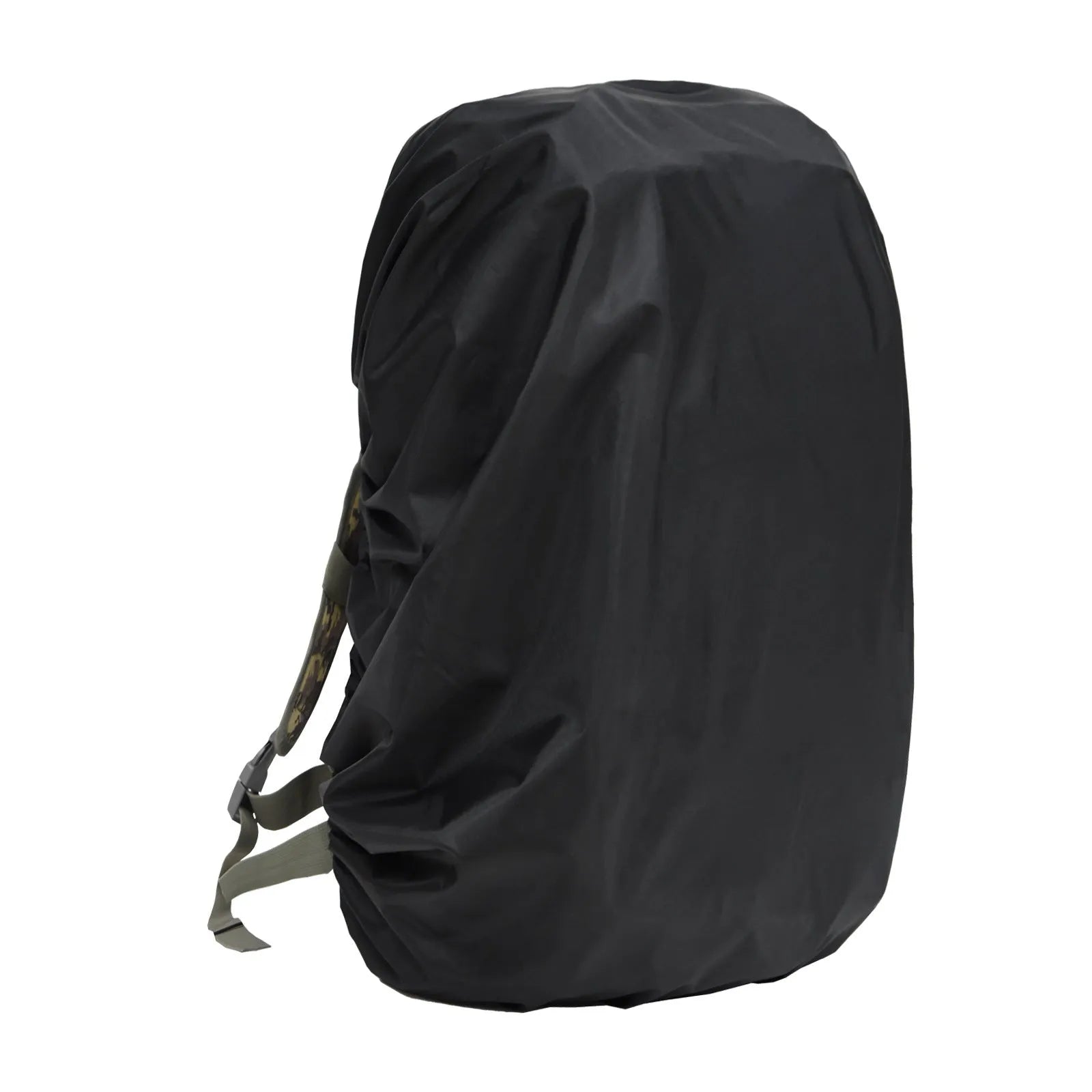 Large 80-litre backpack rain cover made from waterproof PU material in army green colour