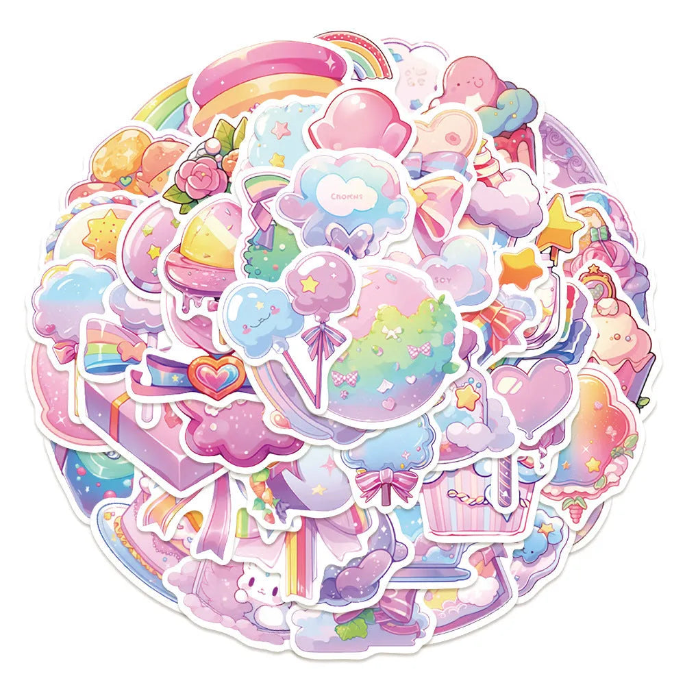 Fresh candy small object decorative waterproof stickers in cute style for journal and account decoration