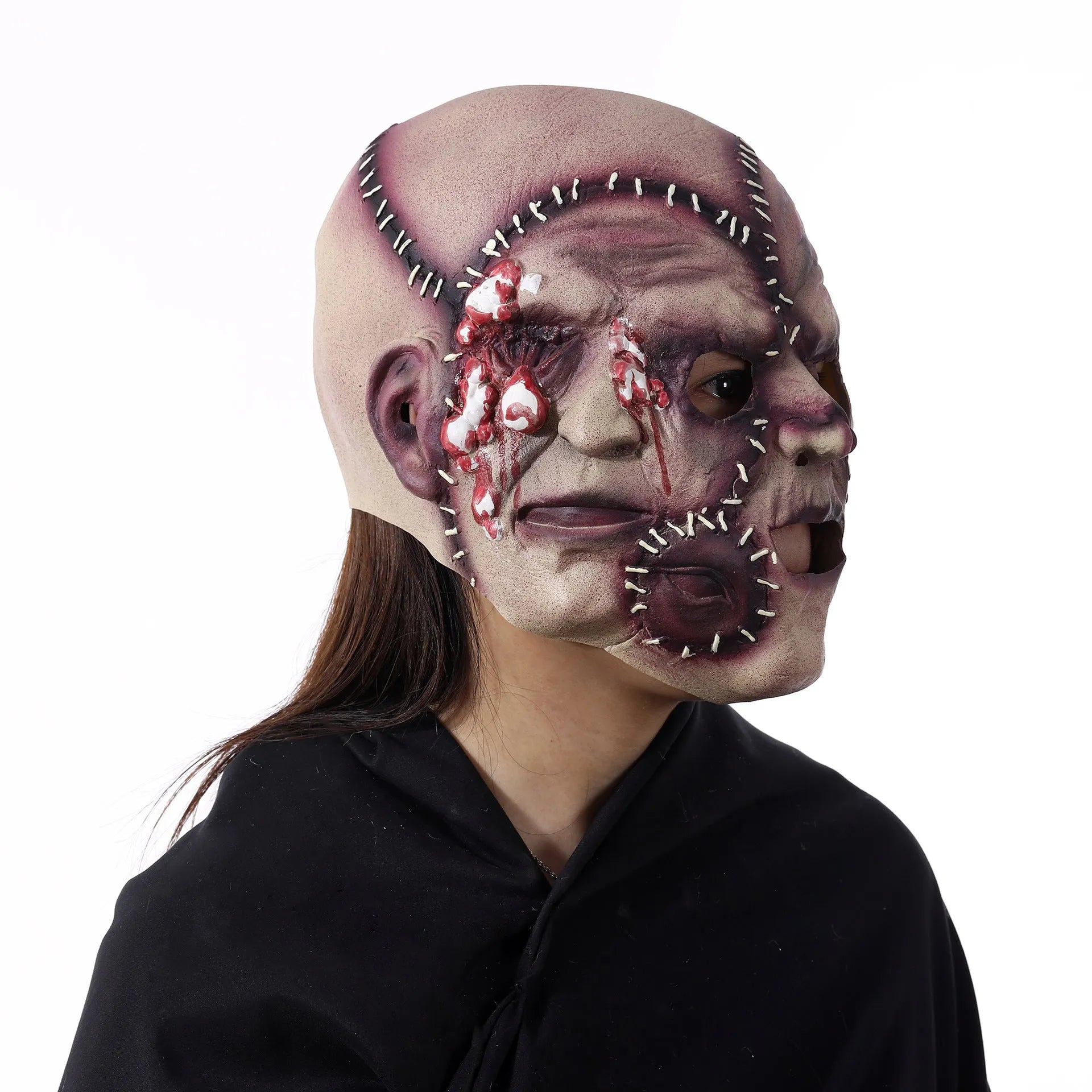 Three-sided grimace horror mask in natural latex for Halloween cosplay