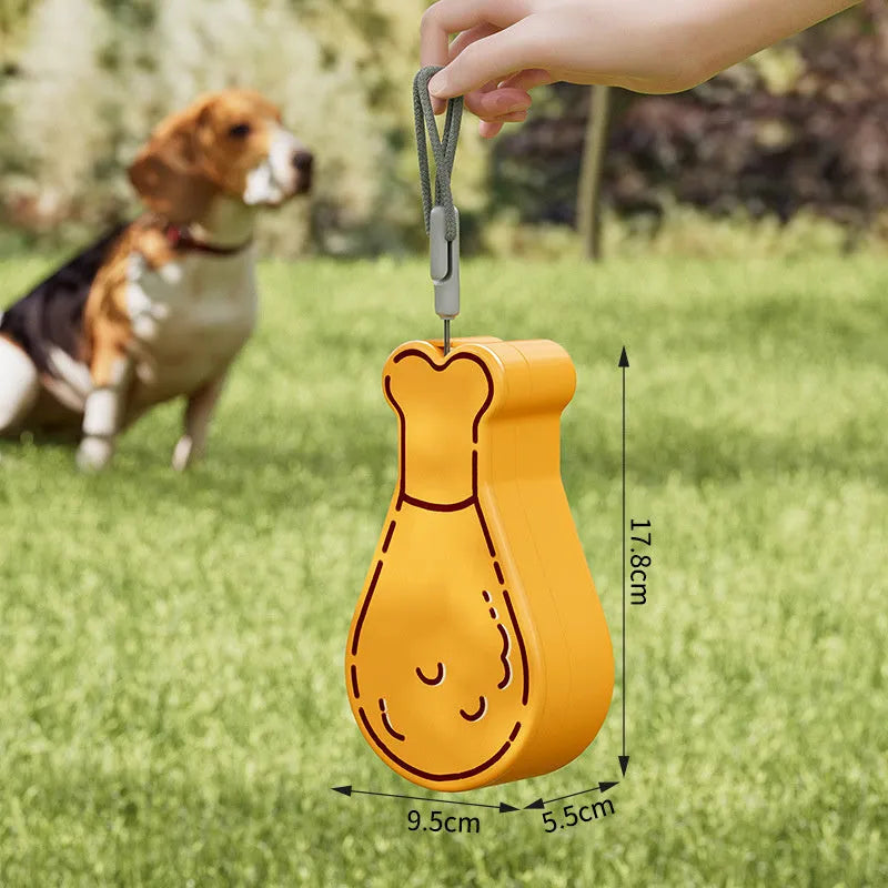 Portable pet water feeder bottle with food container in orange or white colour