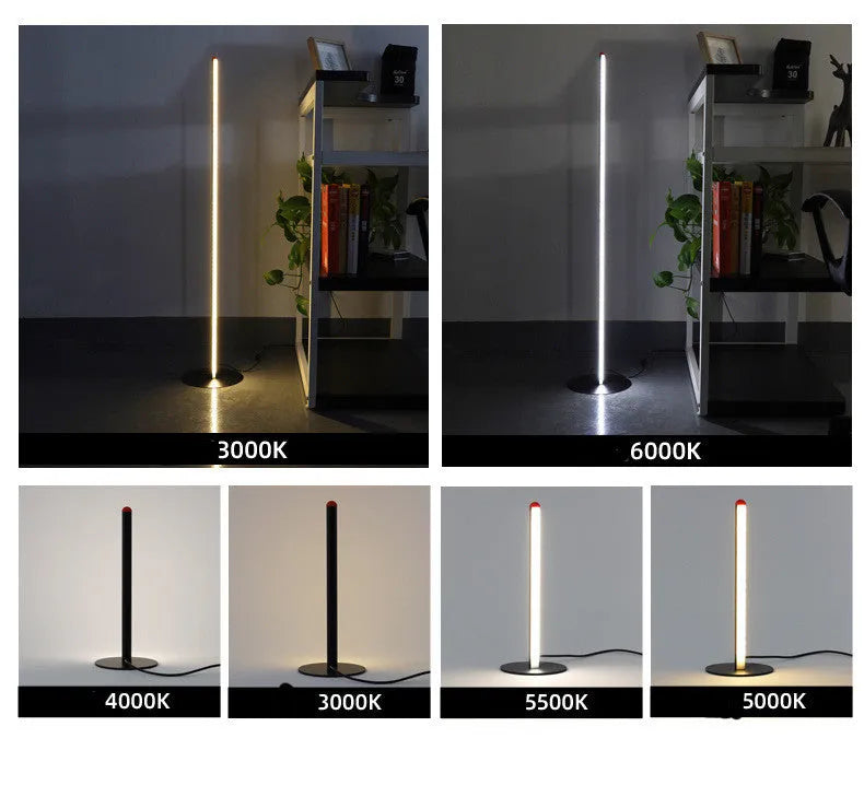 Vertical aluminium alloy table lamp with USB cable in modern simple design