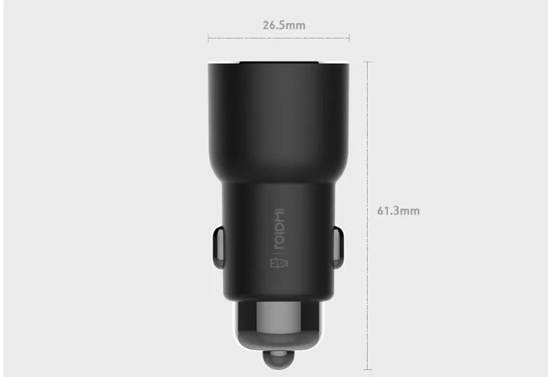 Black Ruimi 3S Bluetooth car charger with USB port for mobile devices