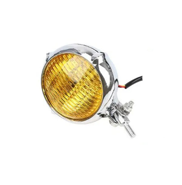 Harley Headlights retro halogen bulb set in black electroplated aluminium housing with 8cm diameter lens