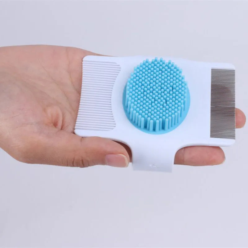 Multifunctional pet grooming tool with four comb heads for dog grooming and hair removal