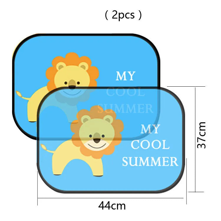 Electrostatic adsorption car side window sunshade with nylon mesh material in animal pair sizes