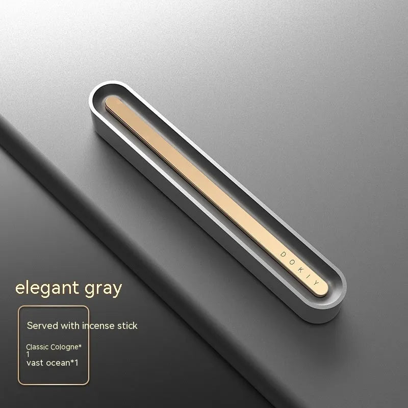 Long strip car aromatherapy ornament in walnut or metallic grey colour for vehicle air freshening and decoration