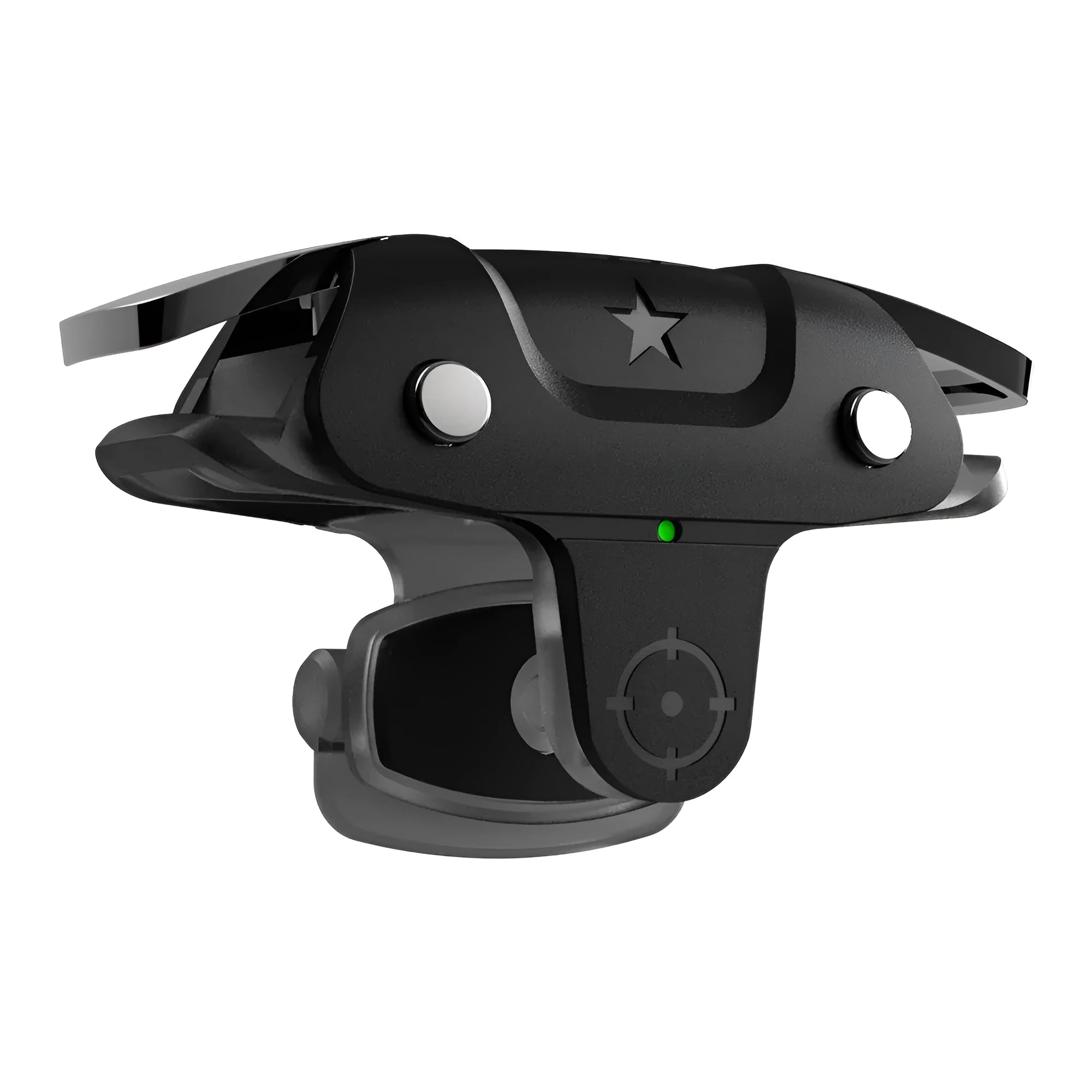 Black F5 mobile game controller for smartphones with compact joystick design