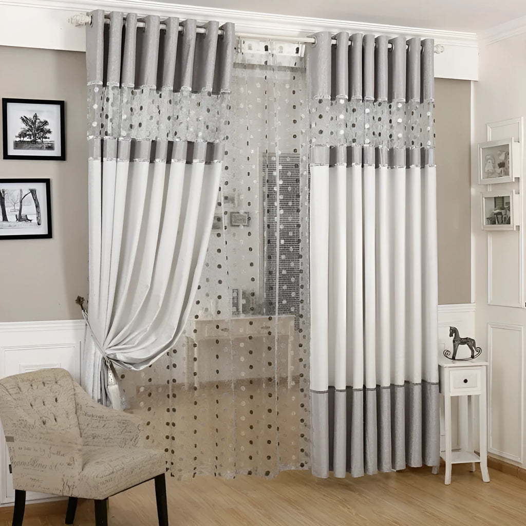 Custom blackout curtain panel available in multiple widths with hook, Korean hook, or ring hanging styles
