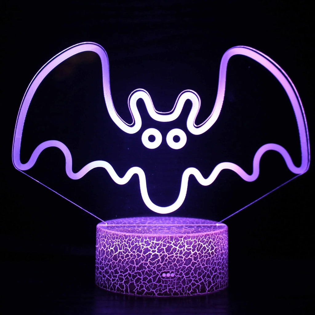 Acrylic 3D touch-sensitive USB table lamp with colourful illumination on a small ABS base.