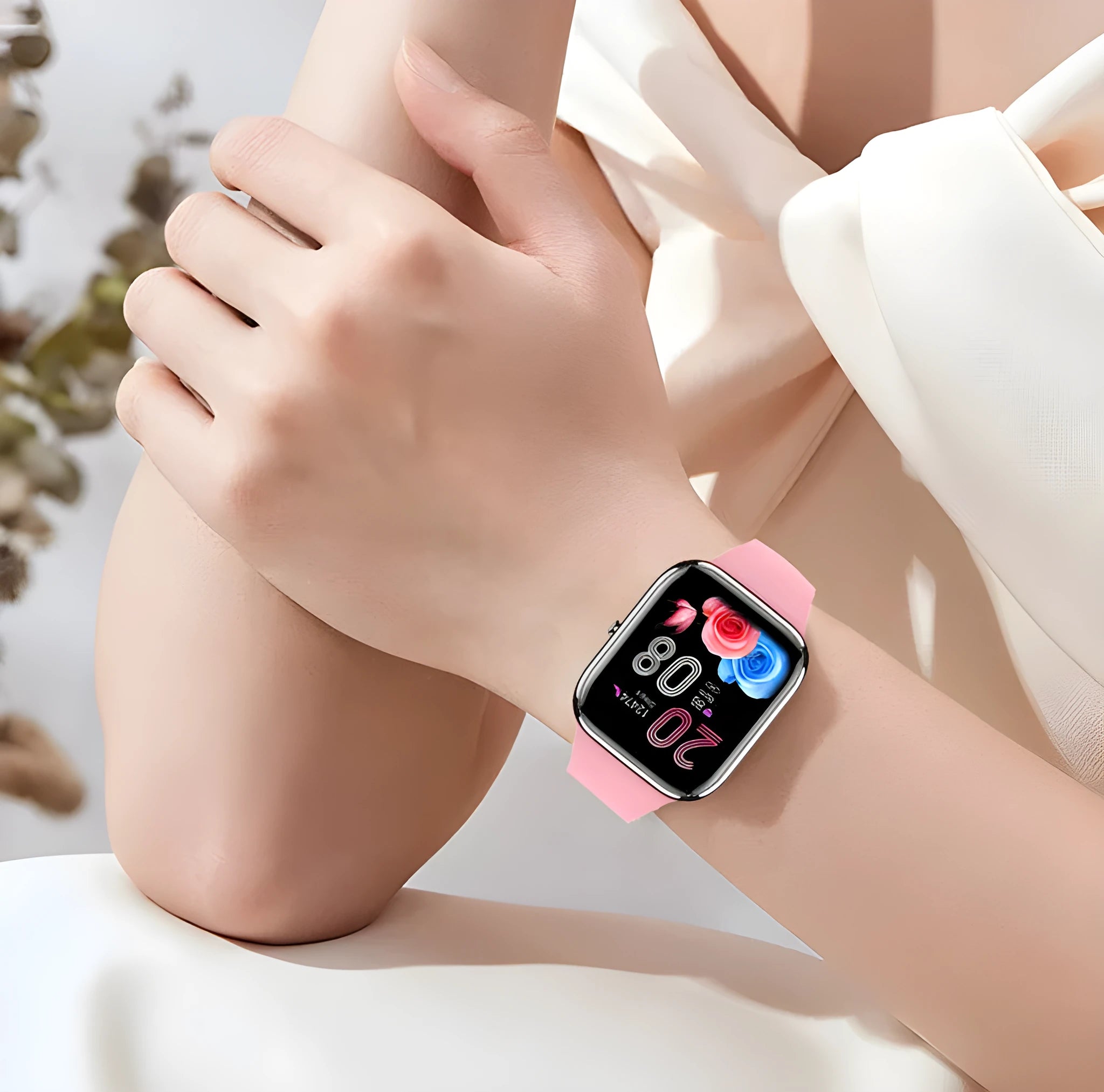 Y9Pro Smart Watch Bluetooth calling IP67 waterproof TFT screen in black shows fitness data on wrist