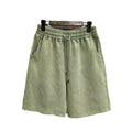 Men's cotton distressed shorts in straight leg style with fifth pants length