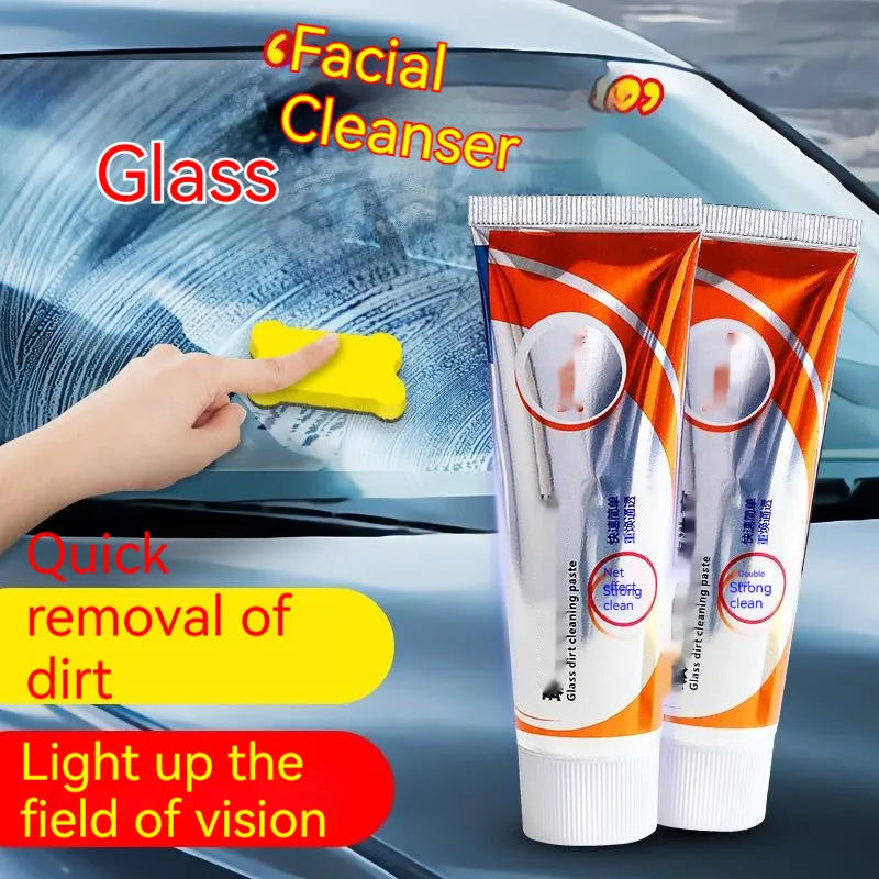 White bottle of 65ml car windscreen cleaning paste for removing oil stains from glass.