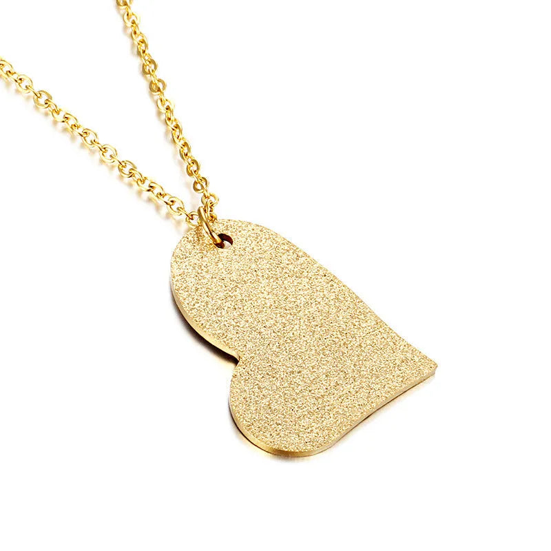 Titanium steel geometric heart-shaped pendant necklace in colour KN25736-Z