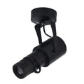 Black surface-mounted LED spotlight with aluminium shell for restaurant lighting