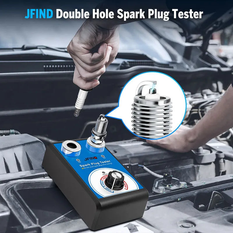 Car double hole plug ignition system detector for spark plug testing with American and European standard compatibility