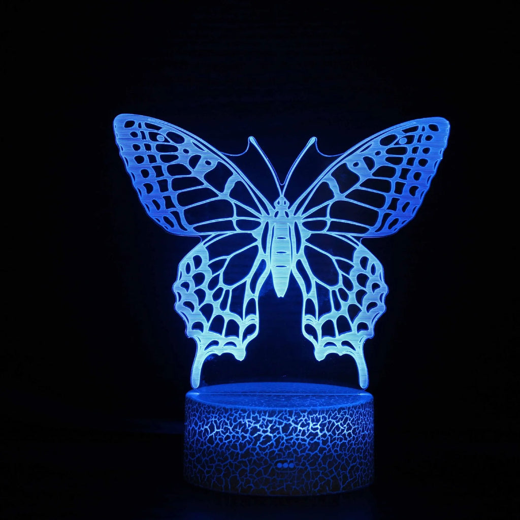Acrylic 3D touch-sensitive USB table lamp with colourful illumination on a small ABS base.