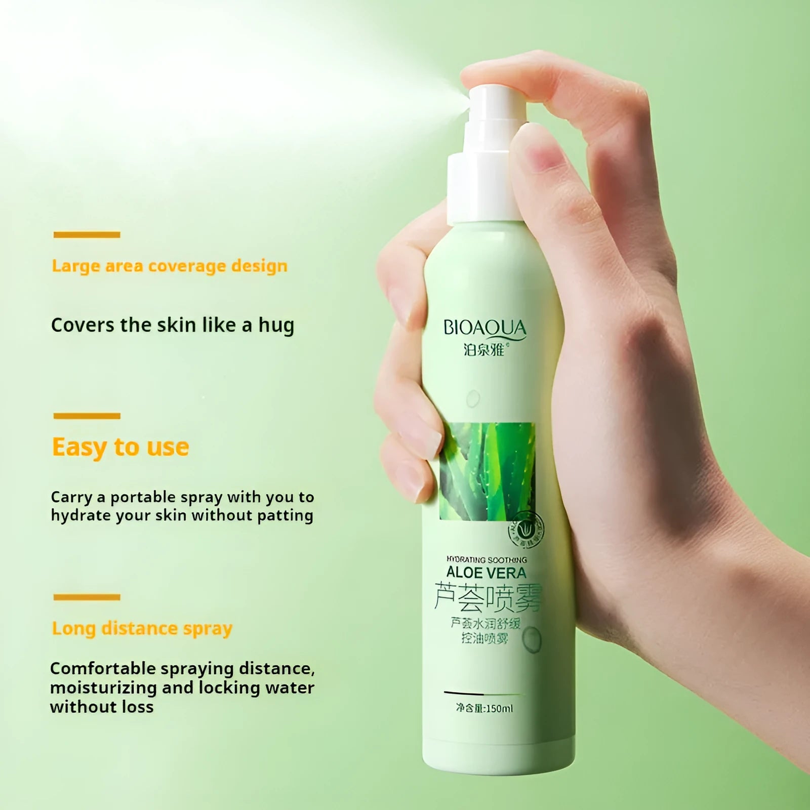 150ml moisturising toner spray bottle with fine mist nozzle for facial hydration.