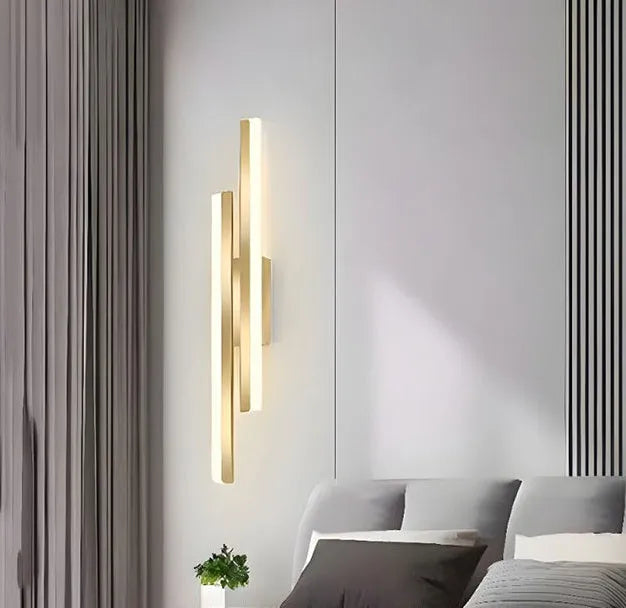 500mm long modern double line wall lamp with three light colour options