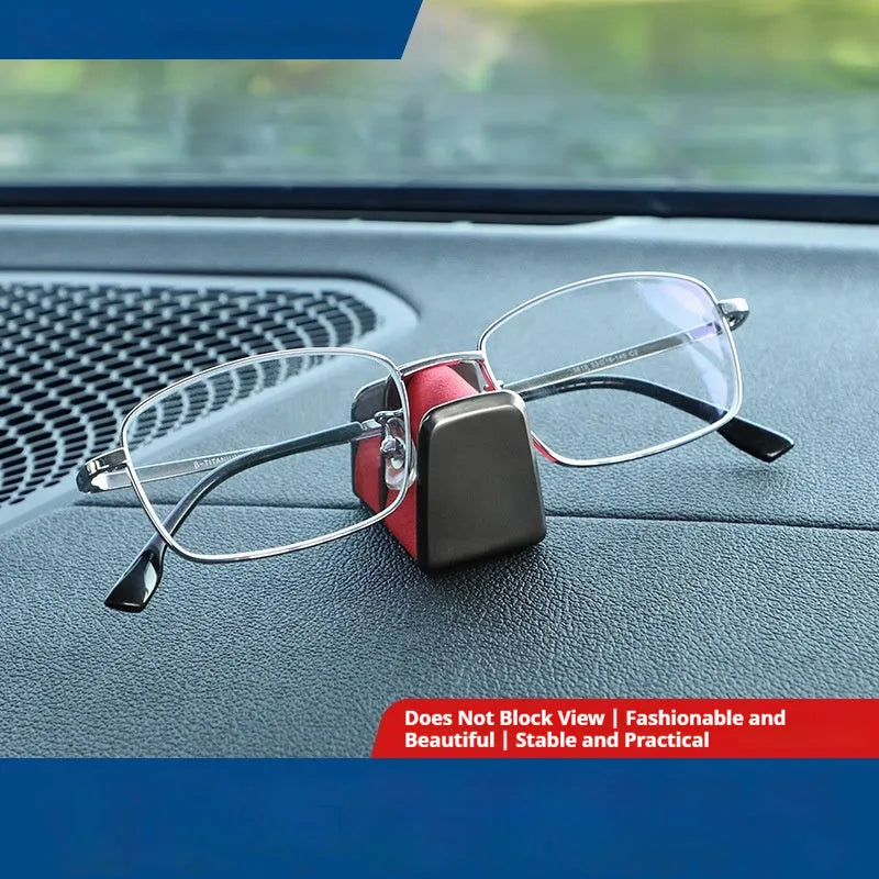 Zinc alloy and leather car dashboard clip for holding sunglasses, in black colour