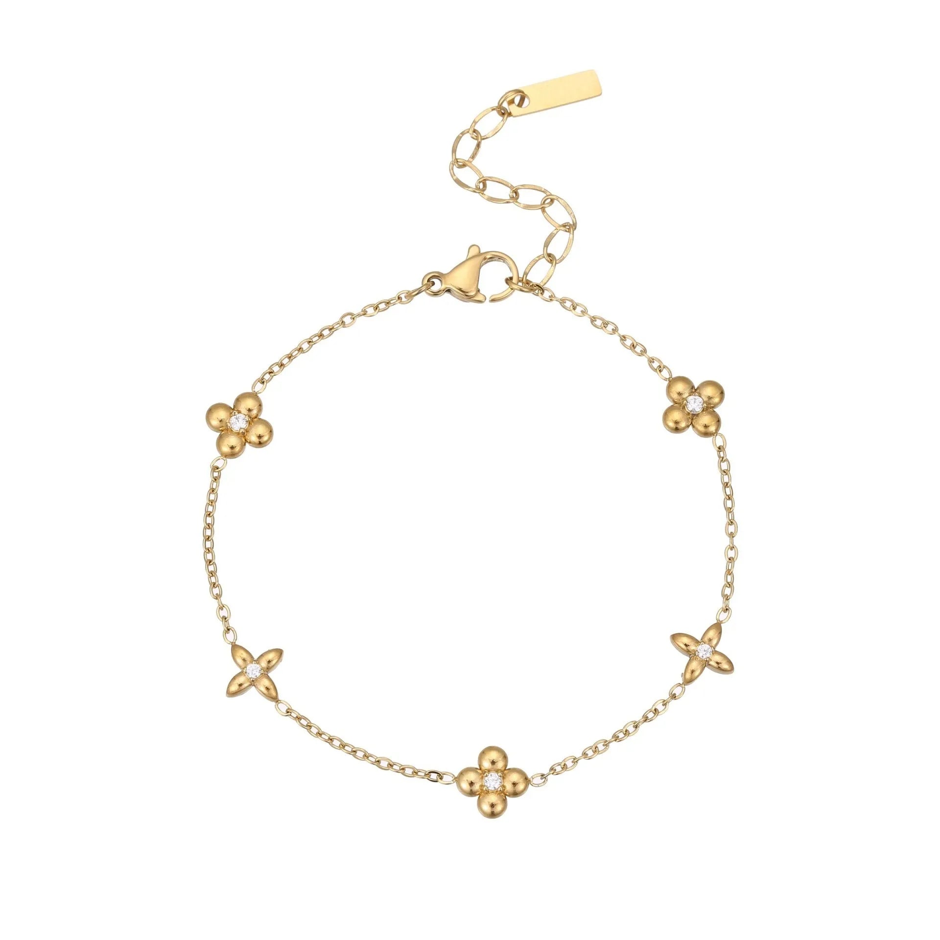 Women's stainless steel bracelet with 18K gold plating and hexagonal geometric star pendant jewellery