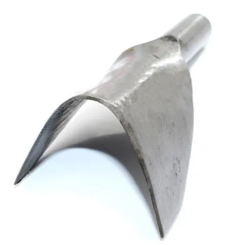 Set of six steel leather punch tools in half round and V shapes ranging from 15mm to 40mm sizes