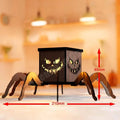 Wooden spider Halloween candlestick decoration measuring 21cm by 8.5cm