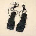 Women's flat sandals with ankle ring bandage cloth design in white, black or orange colours