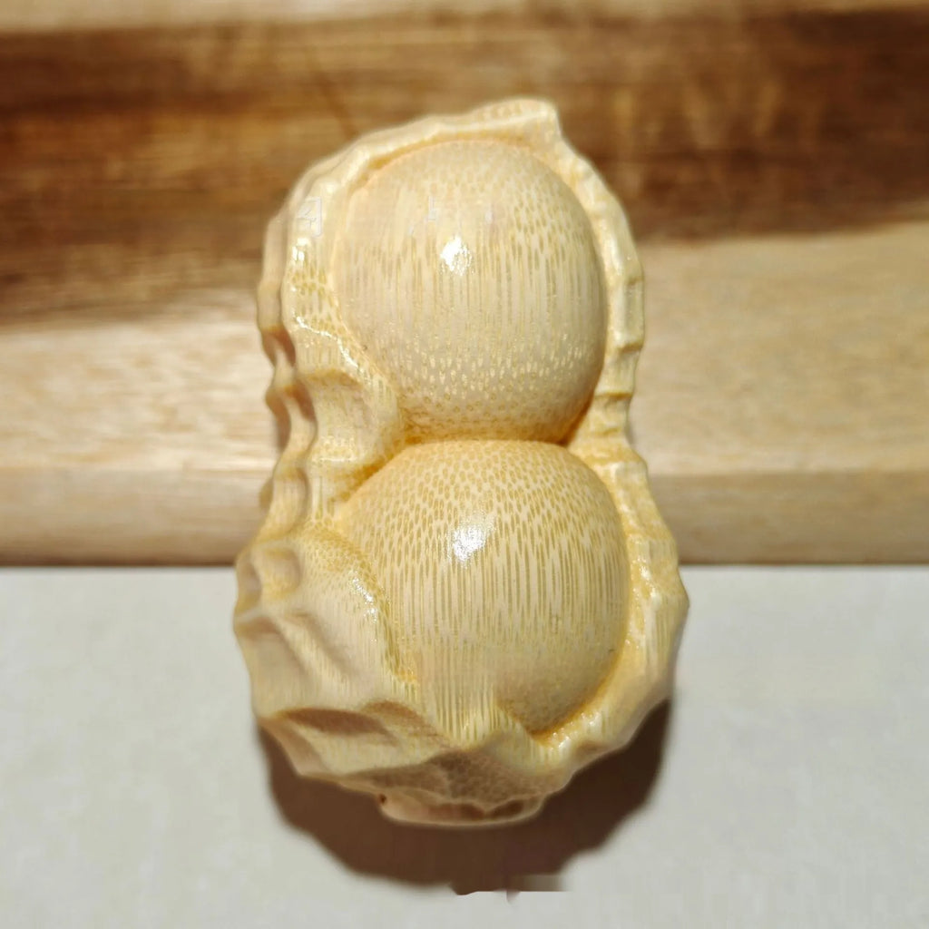 Solid natural bamboo carving peanut ornament in modern simplicity style
