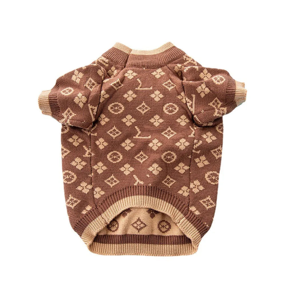 Wool dog sweater in European American style for autumn and winter warmth