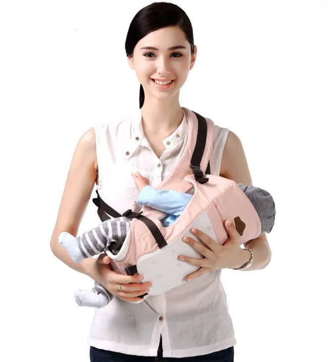 Breathable baby waist stool strap carrier in green for ages 3-36 months