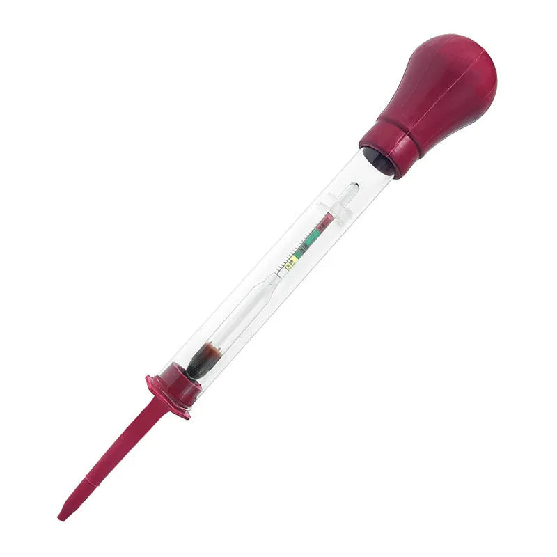 Glass electrohydraulic hydrometer for automobile battery electrolyte testing with black and red colour options