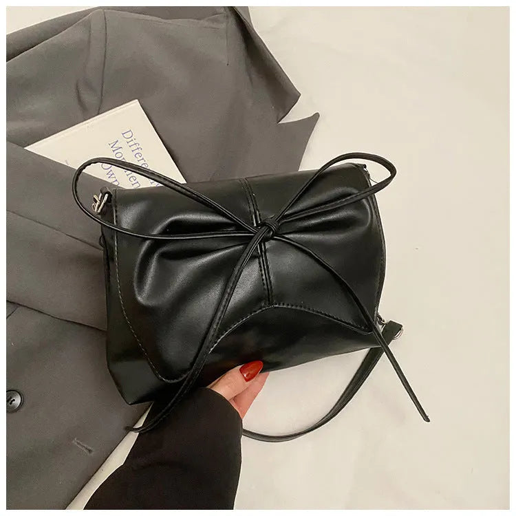Women's black PU leather crossbody underarm bag with phone pocket and large capacity