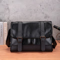 Black Korean style men's anti-theft commuter backpack with PU construction and polyester lining