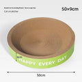 Green round cat scratching board nest with jute fibre surface in two size options