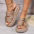 Women's thick bottom slippers in suede with rubber sole available in three colours
