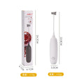 Hand-held electric milk frother blender in black and white colour options