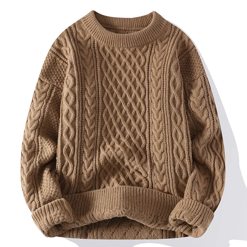 Men's fashion twist knitwear pullover in Vinylon fibre available in khaki, gray, black, green, beige, blue, and red