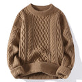 Men's fashion twist knitwear pullover in Vinylon fibre available in khaki, gray, black, green, beige, blue, and red