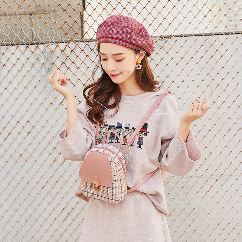 PU leather one shoulder diagonal phone bag shown in available colours