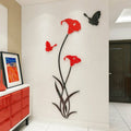 3D stereo acrylic wall stickers in pink, red, silver, sky blue, and violet colour options showing dimensional design